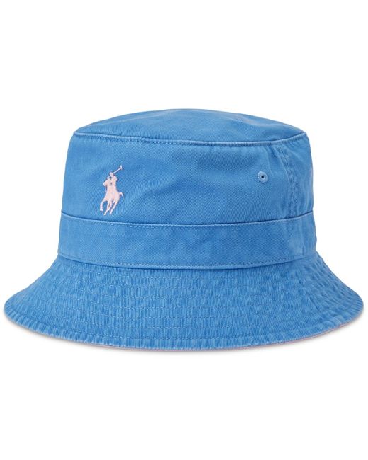Polo Ralph Lauren Blue Cotton Chino Bucket Hat for men