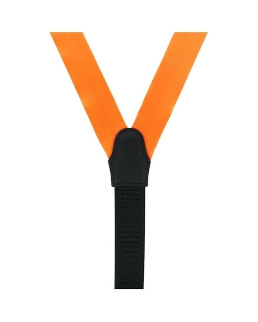 Trafalgar Orange Sutton Solid Color Silk Formal End Suspenders for men