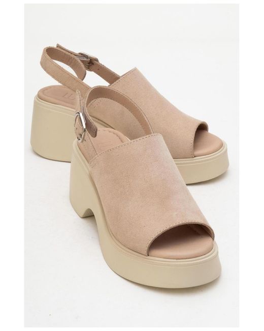 Forever & Always Shoes Natural Power Leather Platform Wedge Sandals ()