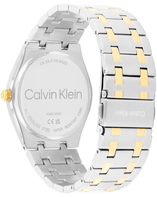 Calvin Klein Metallic Ck Motion Two Tone Stainless Steel Bracelet Watch 39mm for men