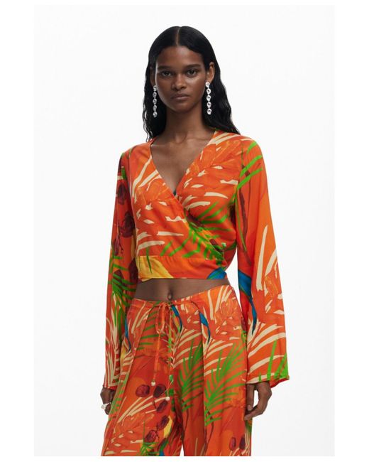 Desigual Orange Wrap Long Pants
