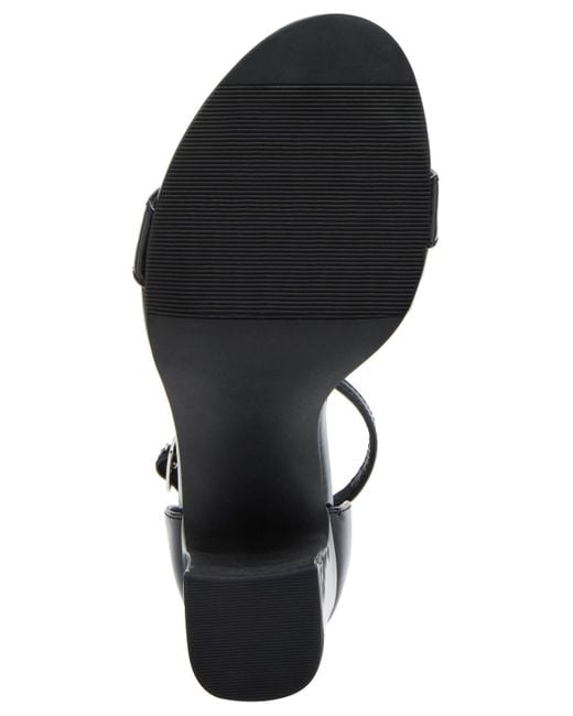 Madden Girl Black Sasha Two-piece Block-heel Dress Sandals