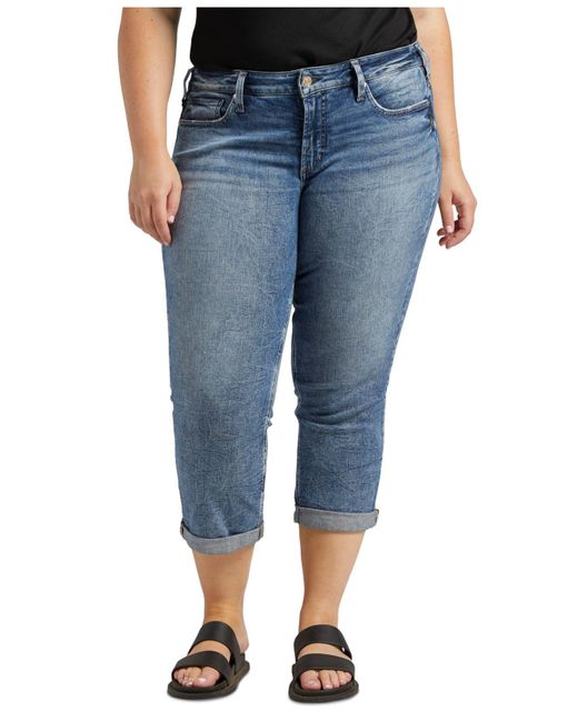 Silver Jeans Co. Plus Size Britt Low-rise Capri Jeans in Blue | Lyst