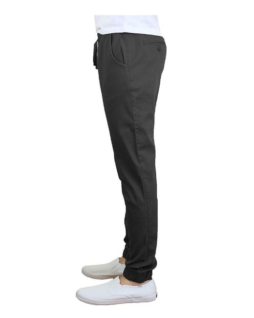 Galaxy By Harvic Black Basic Stretch Twill joggers for men