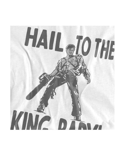 Army Of Darkness White Logovision Hail To The King T Shirt for men