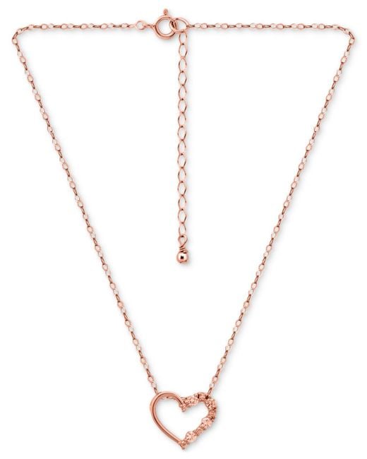 Giani Bernini Metallic Cubic Zirconia Half Heart Pendant Necklace