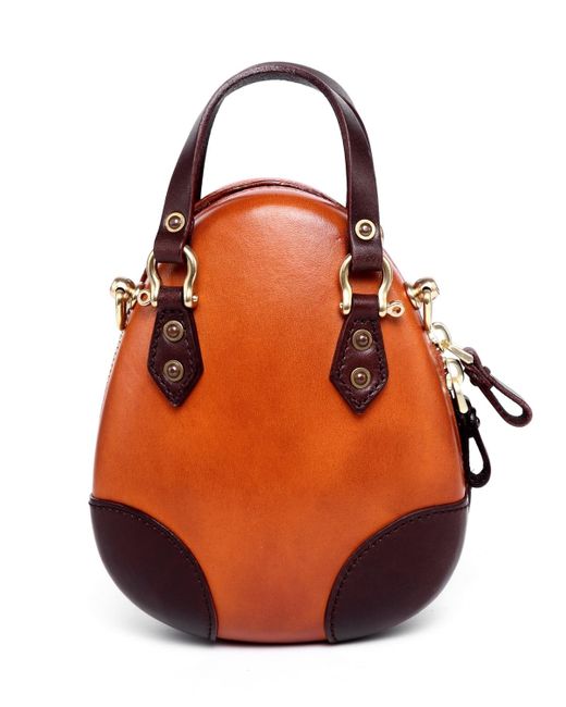 Old Trend Orange Genuine Leather Fairy Lantern Mini Satchel