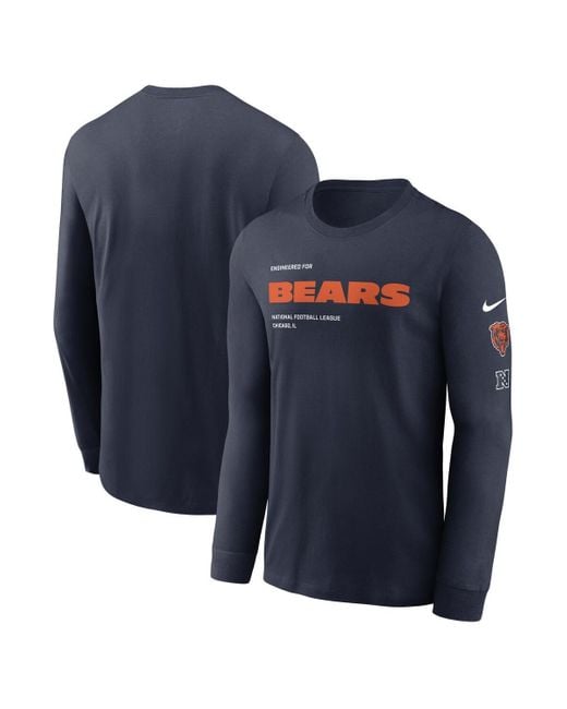 Nike Blue Chicago Bears Play To Win Essential Long Sleeve T-shirt for men