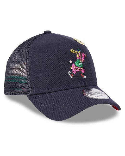 KTZ Blue Cleveland Guardians 2025 Big League Chew A-frame 9forty Adjustable Trucker Hat for men