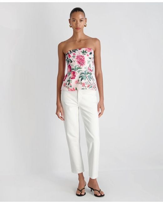 French Connection White Strapless Top