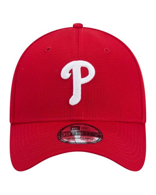 KTZ Red Philadelphia Phillies Active Pivot 39thirty Flex Hat for men