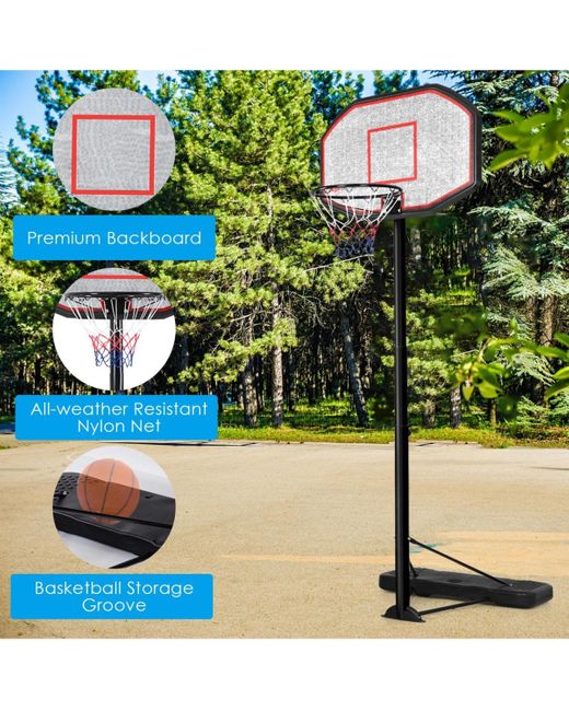 SUGIFT White 43 Inch Indoor Outdoor Height Adjustable Basketball Hoop