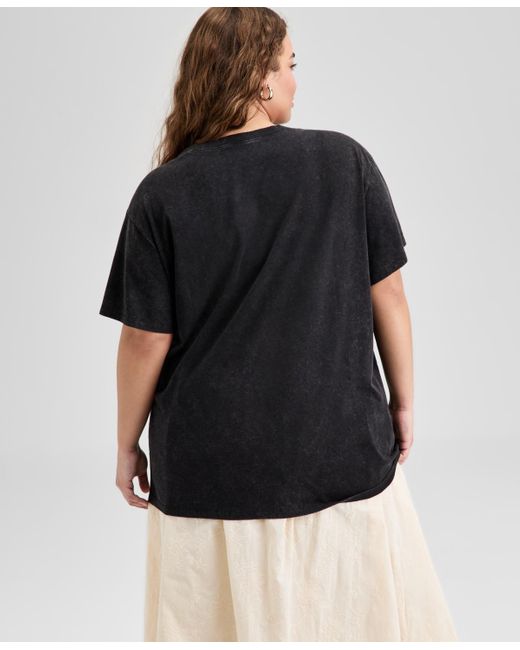 And Now This Black Trendy Plus Size Rolling Stones Graphic T-shirt