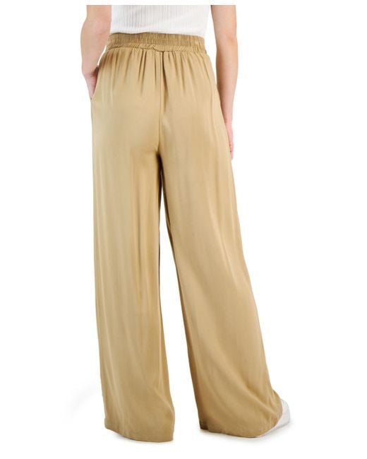 And Now This Natural Pleat-front Wide-leg Soft Pants