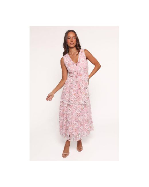 Petal & Pup Eleanora Midi Dress in Pink | Lyst