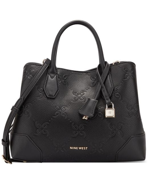 Nine West Brooklyn Jet Set Small Satchel in Black | Lyst