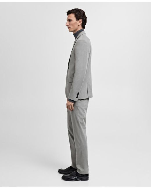 Mango Gray Stretch Fabric Super Slim-fit Suit Pants for men