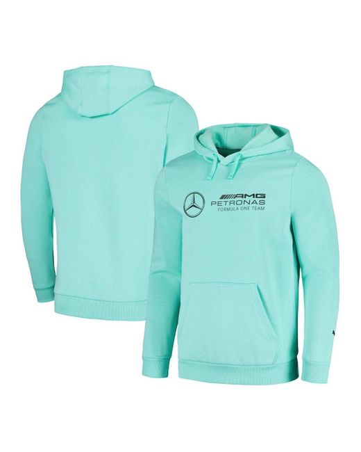 PUMA Blue Mint Mercedes-amg Petronas F1 Team 2023 Fleece Pullover Hoodie for men