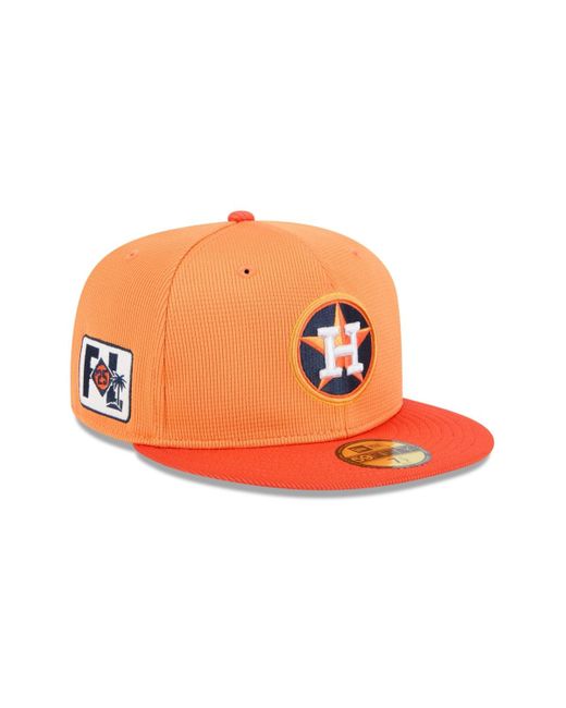 KTZ Orange Houston Astros 2025 Spring Training 59fifty Fitted Hat for men