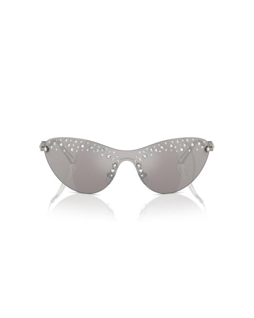 Swarovski White Geometric Crystal Embellished Sunglasses