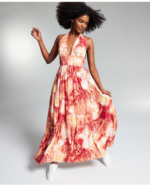 INC International Concepts Multicolor Misa Hylton For Inc Halter Maxi Dress, Created For Macy's