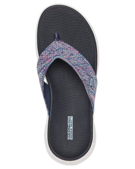 Skechers Blue Gowalk Flex Invoke Flip-flop Thong Sandals From Finish Line