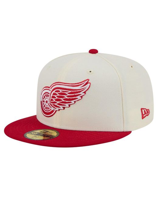 KTZ White Detroit Red Wings Chrome Two-toned 59fifty Fitted Hat for men