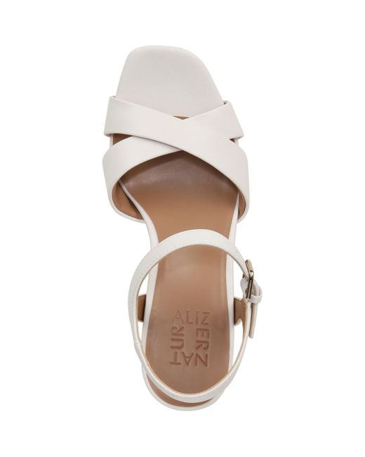 Naturalizer Metallic Morgan Open Square Toe Platform Dress Sandals
