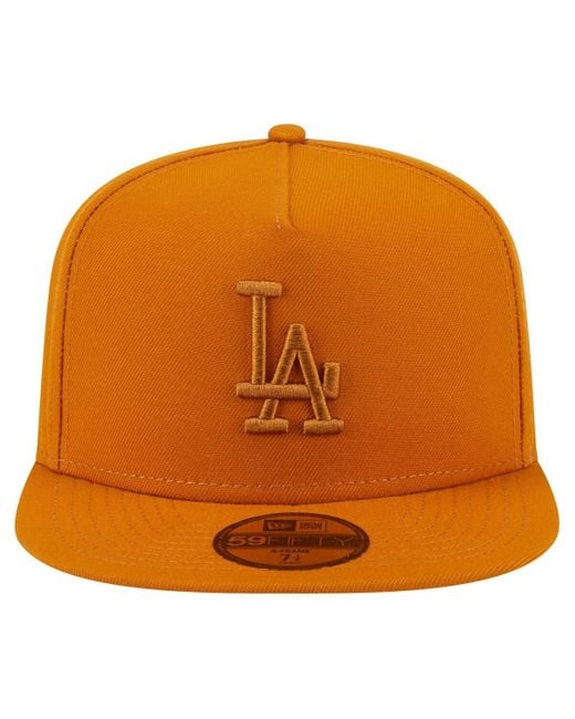 KTZ Orange Los Angeles Dodgers Color Pack A-frame 59fifty Fitted Hat