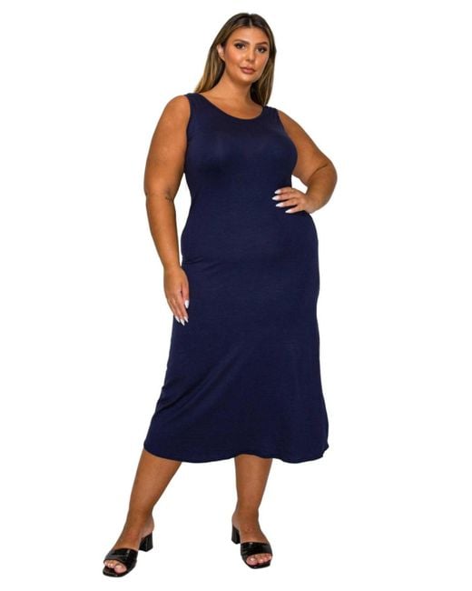 L I V D Blue Plus Size Mellie Tank Dress