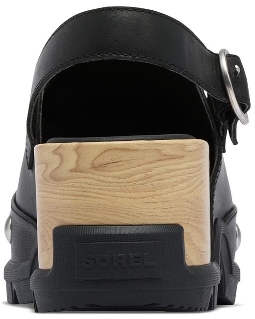 Sorel Black Roamn Studded Slip On Clogs