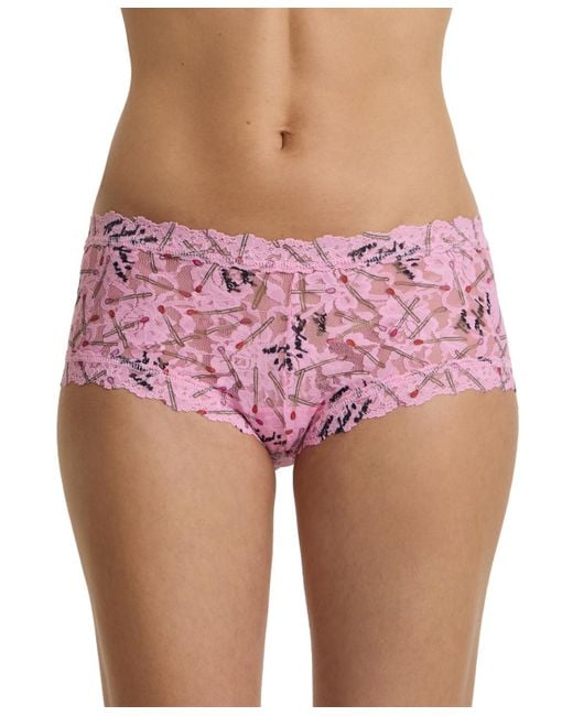 Hanky Panky Pink Printed Signature Lace Boyshort