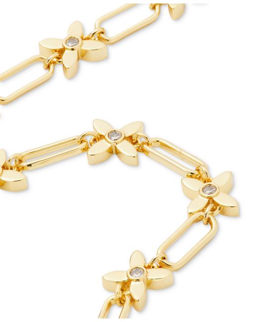 Kate Spade Metallic Gold-tone Heritage Bloom Line Bracelet