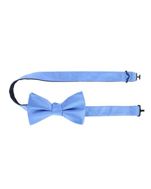 Trafalgar Blue Sutton Solid Color Silk Bow Tie for men