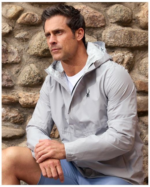 Spyder Blue Cloudy Day Rain Jacket