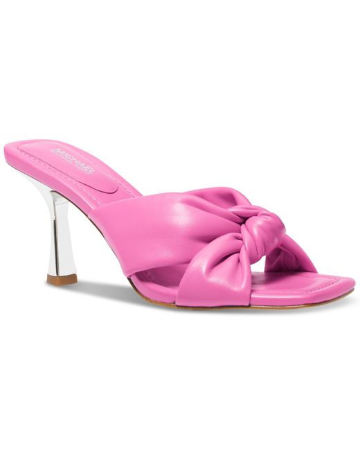 Michael Kors Pink Michael Elena Knotted Strap High Heel Sandals