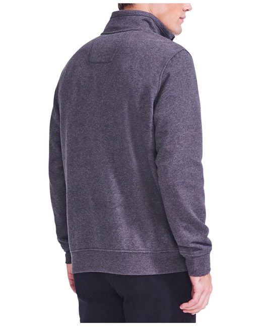 Download Nautica Solid Quarter Zip Fleece Pullover in Charcoal ...