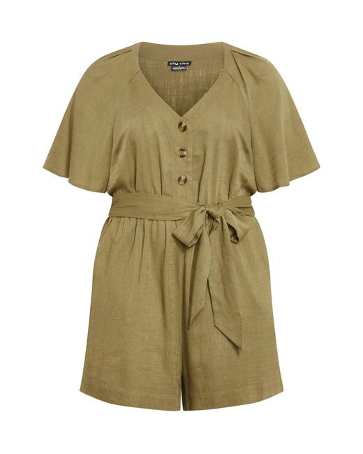 City Chic Green Plus Size Brielle Romper