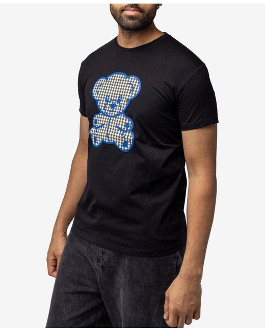 Xray Jeans Black X-ray Stone Tee Teddy Bear With Blue Outline for men