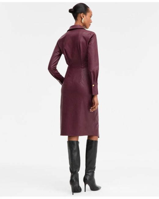 INC International Concepts Surplice-neck Faux-leather Dress in Red | Lyst INC International Concepts Surplice-neck Faux-leather Dress in Red | Lyst