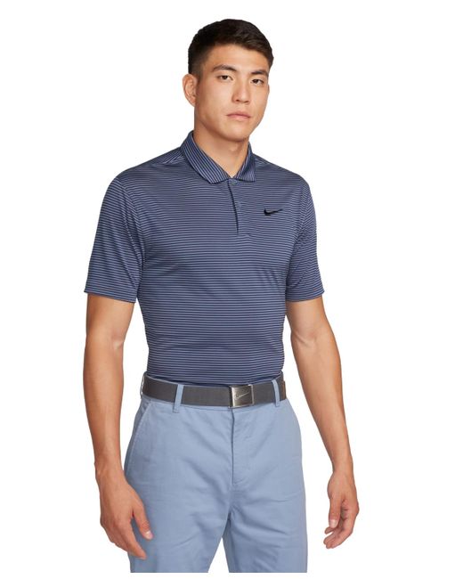 Nike Blue Relaxed Fit Core Dri-fit Short Sleeve Golf Polo Shirt for men