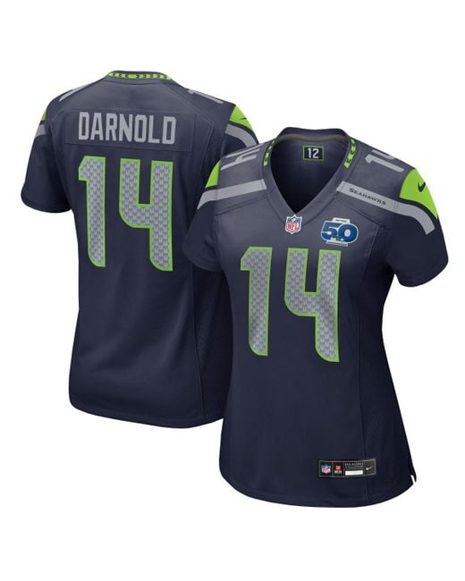 Nike Blue Sam Darnold Seattle Seahawks Team 50th Season Game Jersey