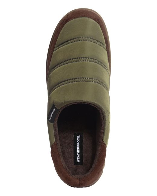 Weatherproof Brown Nylon Puffer Clog for men