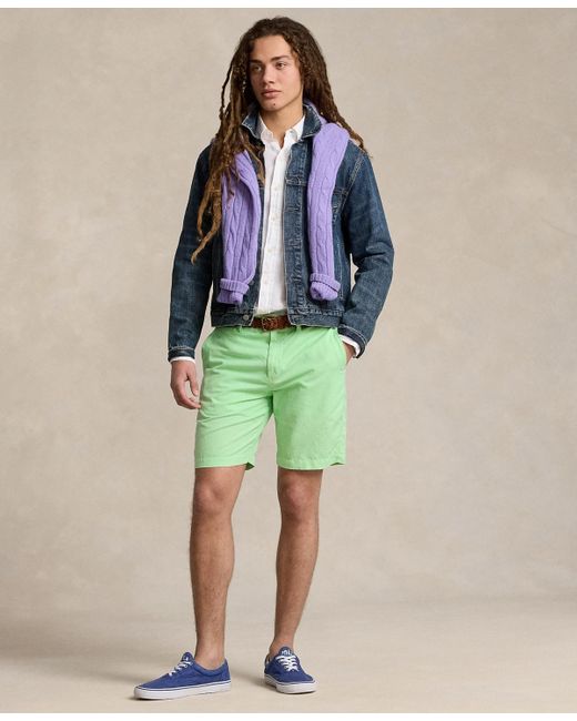 Polo Ralph Lauren Green 8.5-inch Classic-fit Linen-cotton Shorts for men