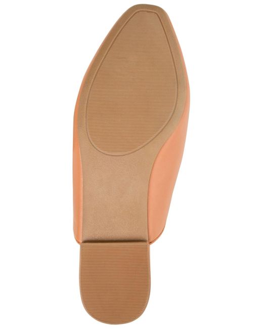 Journee Collection Brown Akza Wide Width Slip On Square Toe Mules Flats
