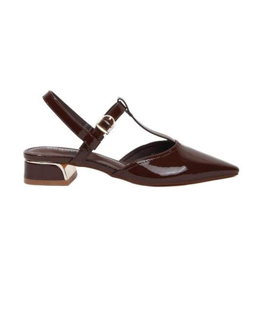 BERNESS Brown Cristian T-strap Slingbacks