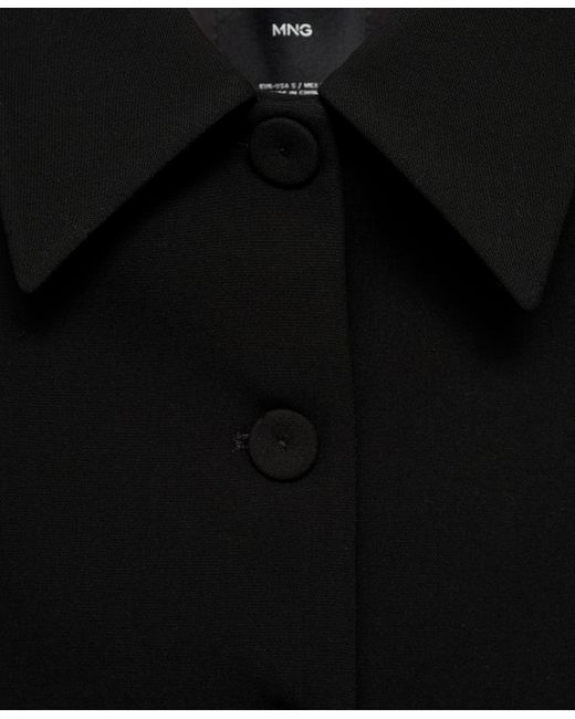 Mango Black Crop Lapel Suit Jacket