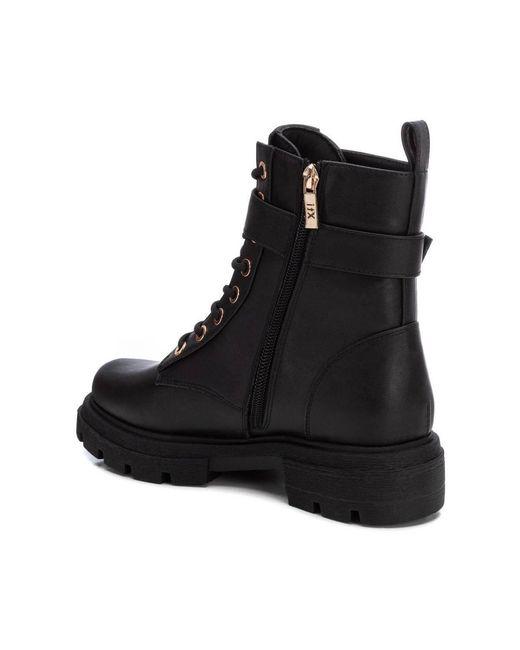 Xti Black Combat Booties By