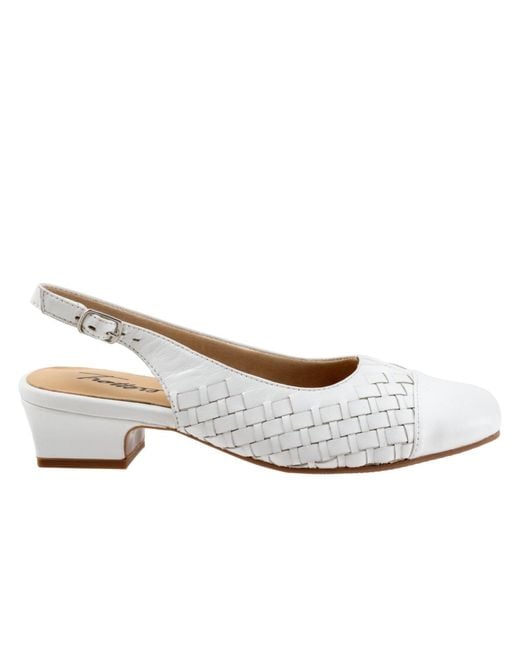Trotters White Dea Woven Pumps