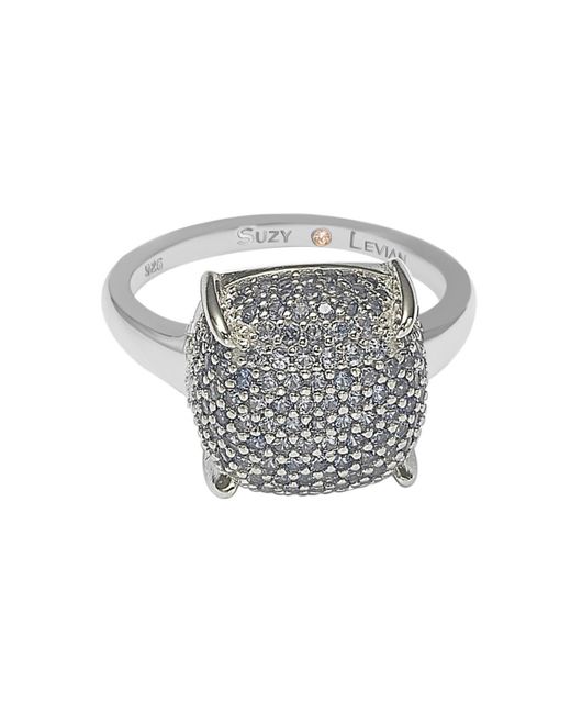 SUZY LEVIAN NEW YORK Gray Suzy Levian Sterling Silver Cubic Zirconia Puff Ring
